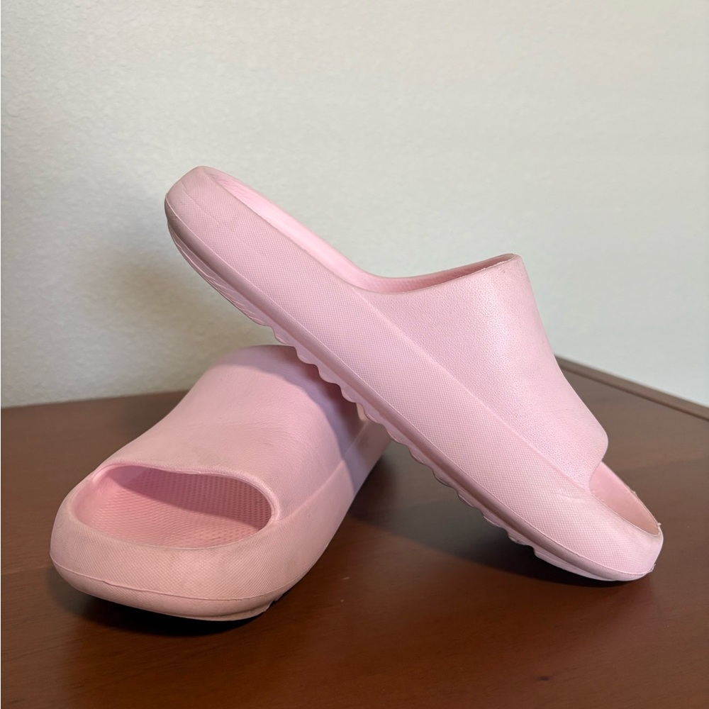 Women's Pink Slip-On Cushion Slide Sandals